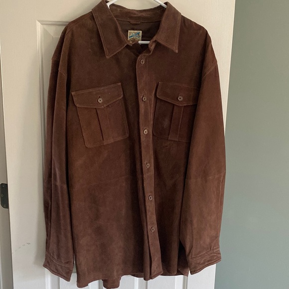 Travel Smith Jackets & Coats Suede Brown Shirt Jacket Size Xxl